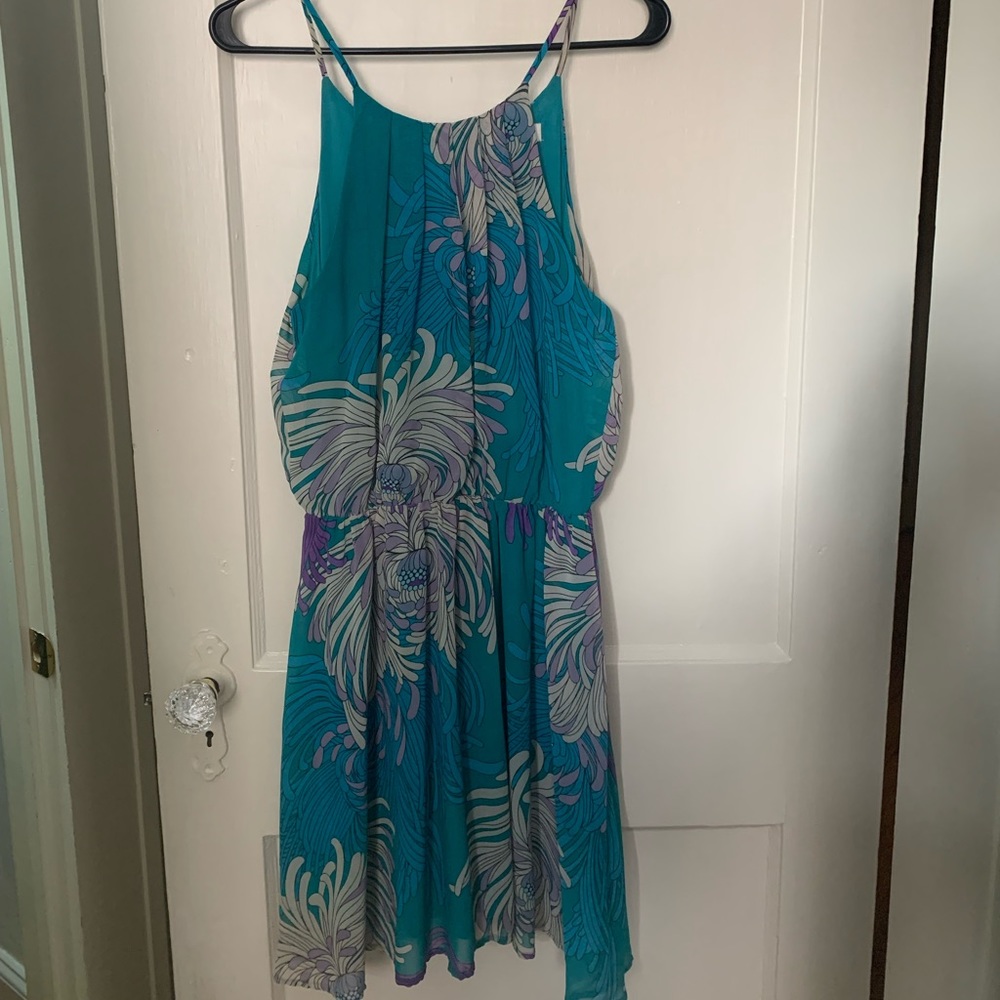 Blue patterned dress